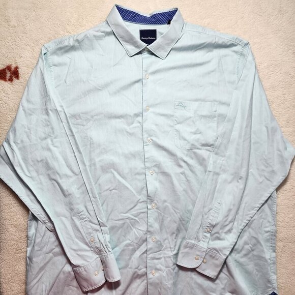 Tommy Bahama Pima Cotton Long Sleeve Shirt 3XT Blue Preppy Embroidered Logo - Picture 2 of 7